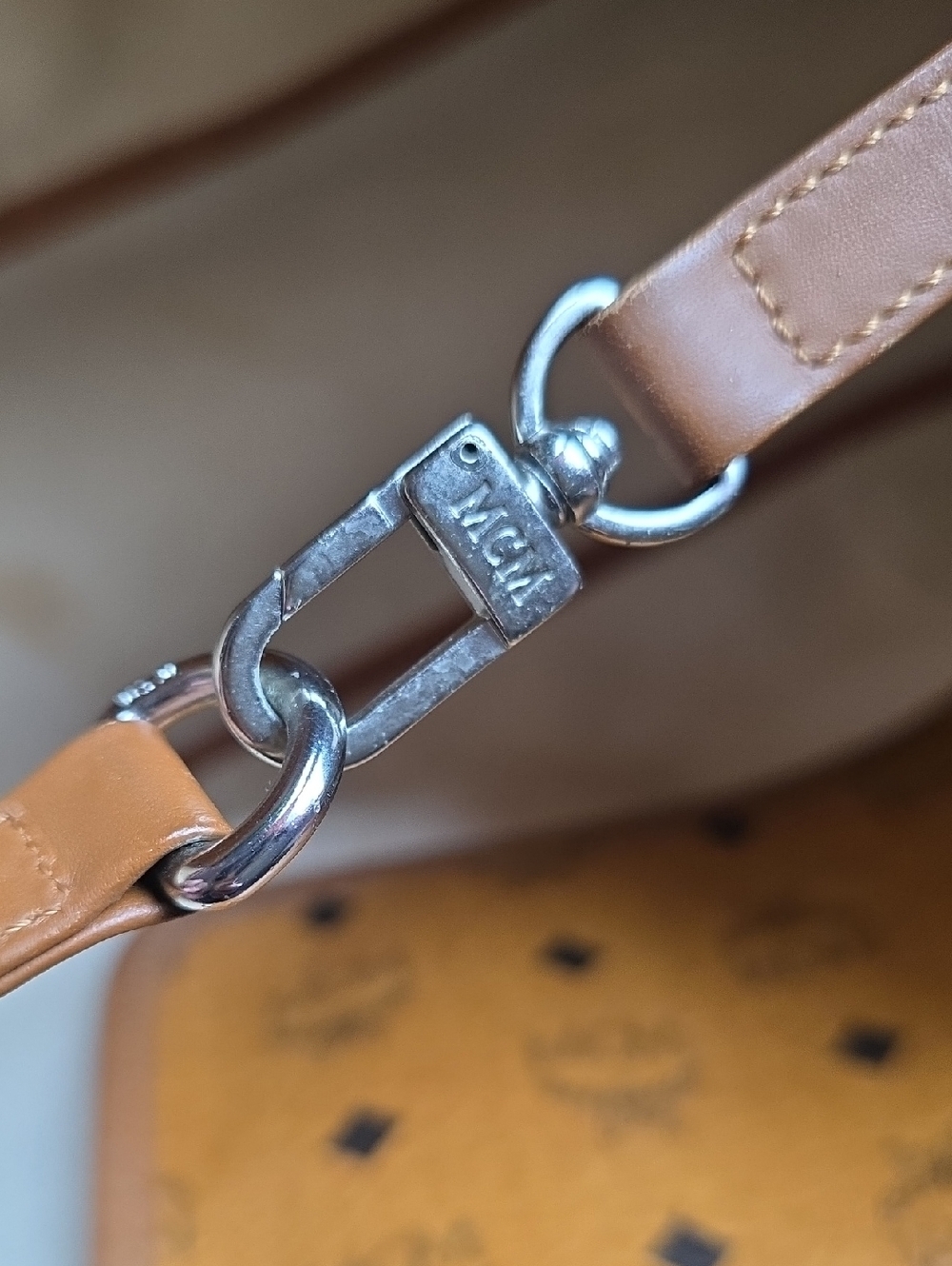 MCM Cognac Visetos Tote Bag - Picture 8 of 16